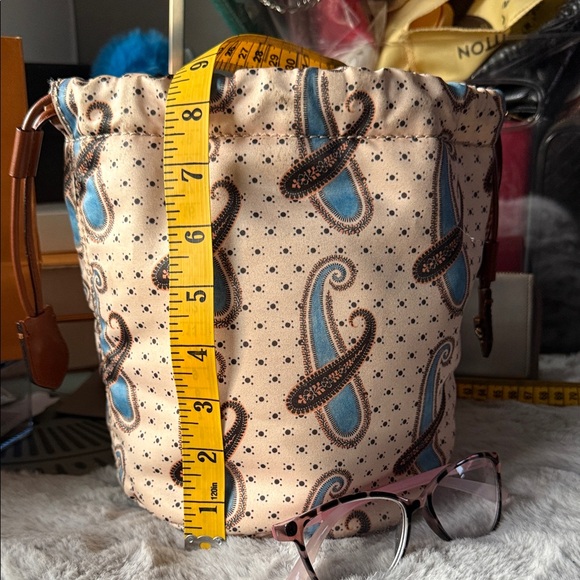 ETRO Milano Paisley Drawstring Clutch with Brown Leather Accents - Picture 16 of 16